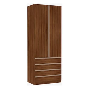 Guarda Roupa Solteiro 2 Portas 4 Gavetas 90 cm Prime Luciane Móveis