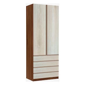 Guarda Roupa Solteiro 2 Portas 4 Gavetas 90 cm Prime Luciane Móveis