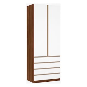Guarda Roupa Solteiro 2 Portas 4 Gavetas 90 cm Prime Luciane Móveis