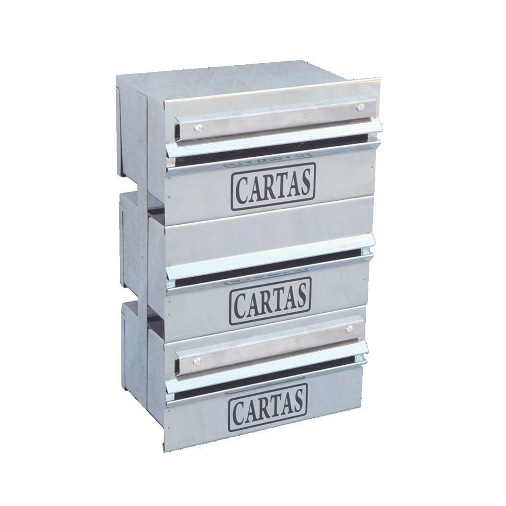 Caixa Correio Condomínio Detrás Para Grade Inox 3 Módulos