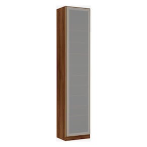 Guarda Roupa Sapateira 1 Porta Alumínio com Vidro Reflecta 9 Prateleiras 50cm Prime Luciane Móveis