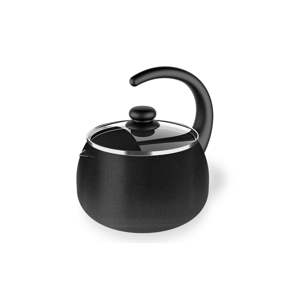 Chaleira Com Tampa De Vidro Brinox Ebony 2 Litros Preto