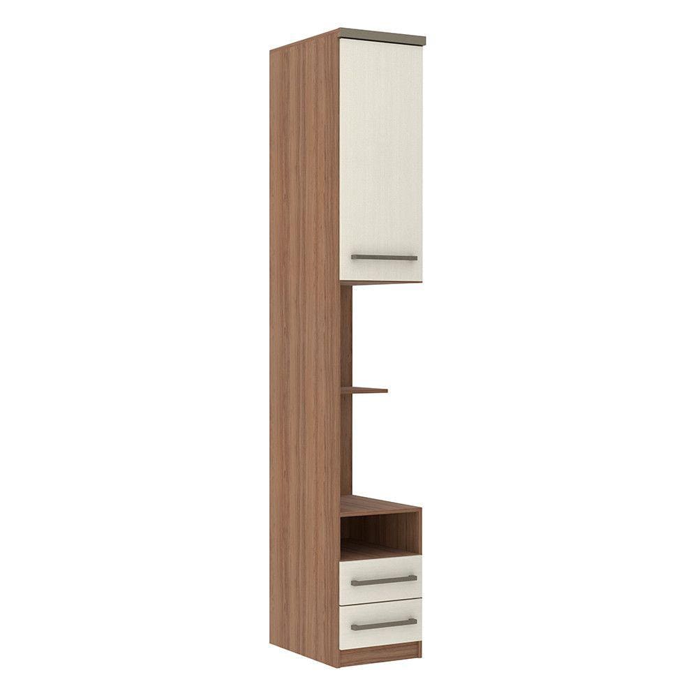 Guarda Roupa Modulado Mesa de Cabeceira Alta 1 Porta 2 Gavetas 38cm Connect Luciane Móveis