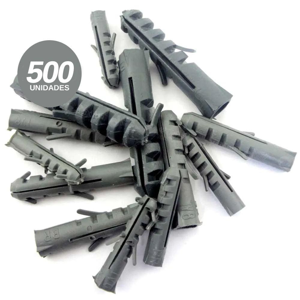 500 Buchas de Fixação Convencional Parede sem Aba 10mm - Iv Plast