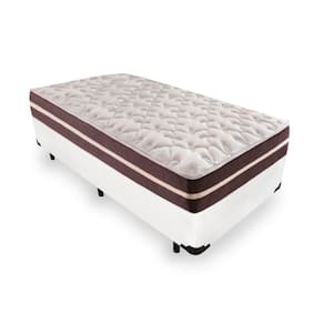 Cama Box Solteiro King Branca + Colchão De Molas - Anjos - Classic Superlastic - 96x203x57cm