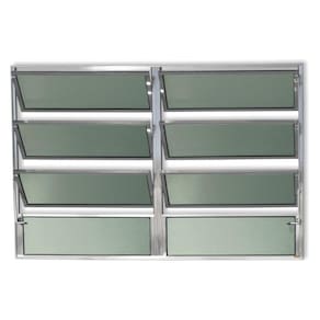 Janela Basculante de Alumínio 80x150cm 2 Seções com Vidro Boreal Plus Brimak Brilhante