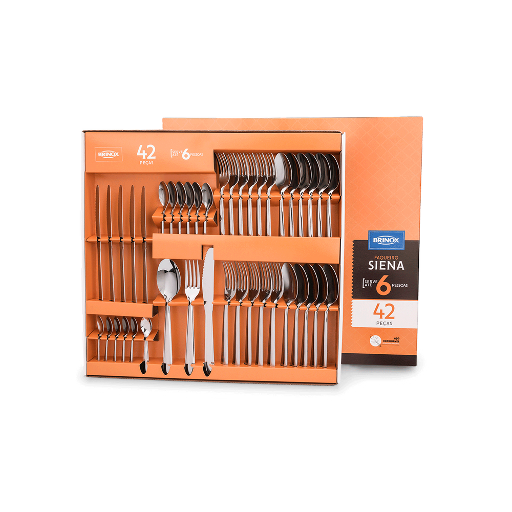 Faqueiro Brinox Siena 42 Peças Aço Inox