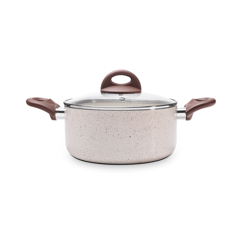 Caçarola Com Tampa E Fundo De Indução Ceramic Life Brinox Granada Ø 24 cm Vanilla