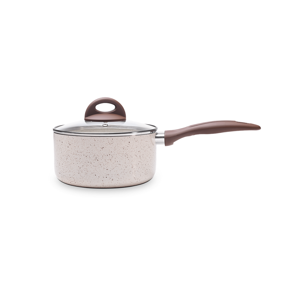 Panela De Indução Com Tampa Ceramic Life Brinox Granada 1,25 Litros Ø 16 cm Vanilla