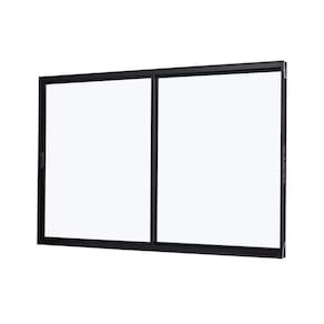 Janela de Aluminio de Correr Lateral 100x120cm 2 Folhas Vidro Liso Ultra Ramassol Preto