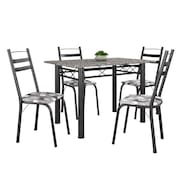 Conjunto De Mesa Itália Com 4 Cadeiras 1,20m Artefamol Dark / Granito