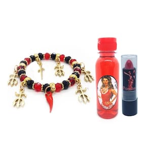 Kit Pomba gira Pulseira Ajustável + Batom + Perfume 120ml