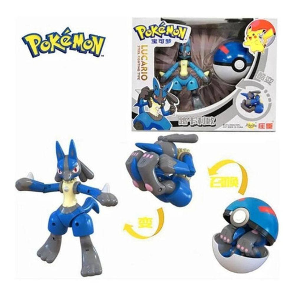 Figura de ação Boneco Pokemon articulado na pokebola Brinquedo