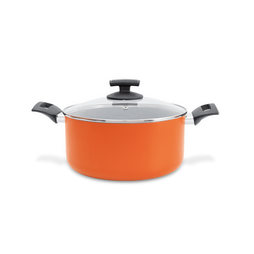 Caçarola Com Tampa Brinox MasterChef Em Alumínio Com Revestimento Antiaderente 4,7 Litros Laranja