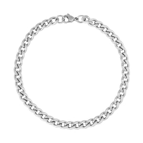 Pulseira Aço Groumet Recartilhada 5.00mm 21cm