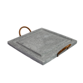 Grelha Para Carnes Servir Porção em Pedra Sabão P 20x20cm