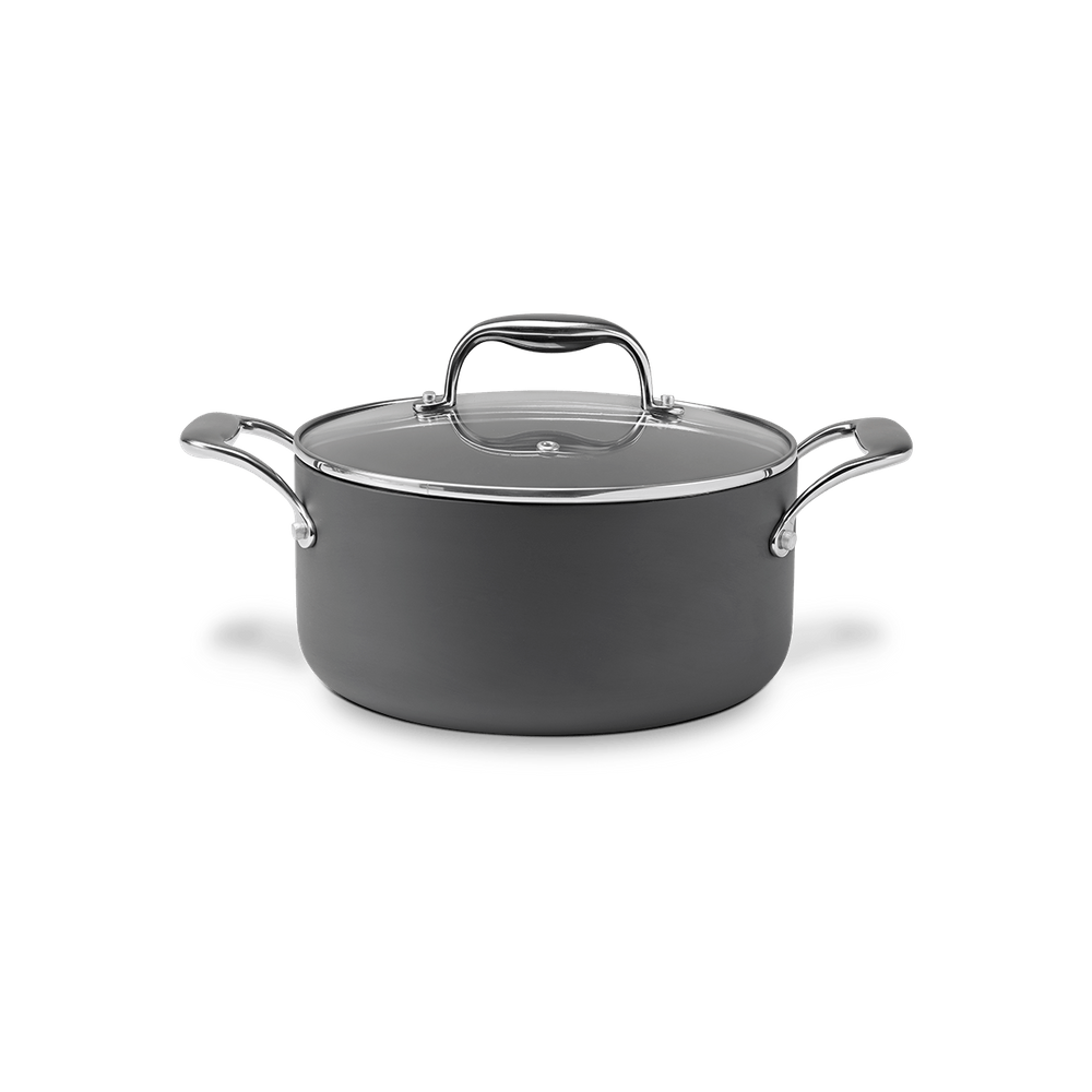 Caçarola Com Tampa E Fundo De Indução Brinox Diamond 3,65 Litros Ø 22 cm Cinza