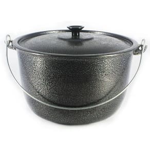 Caldeirão Alumínio Fundido Craqueado Alça Galvanizada Preto 16cm