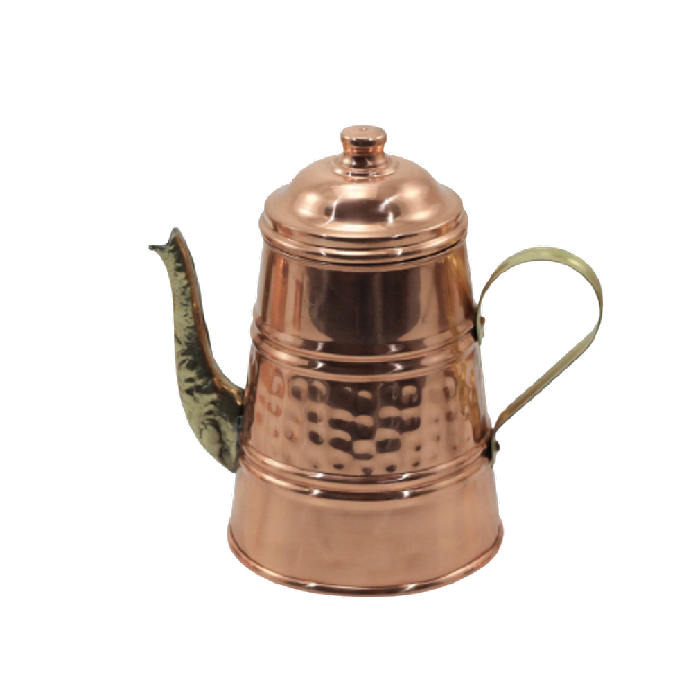 Bule em Cobre Bico Bronze Chaleira Café e Chá Jarra Tampa P
