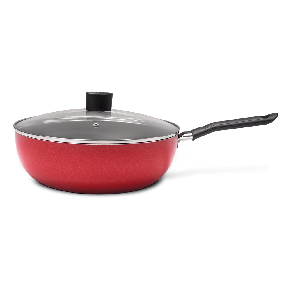 Wok Com Tampa Brinox Garlic Antiaderente 4,1 Litros Ø 28 x 9 cm Grafite