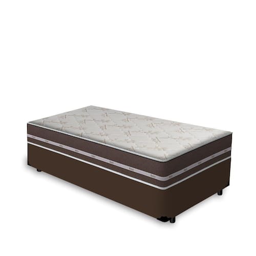 imagem-Cama Box Solteiro King Marrom + Colchão De Molas - Anjos - Classic Superlastic - 96x203x47cm