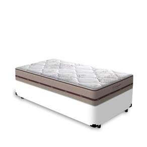 Cama Box Solteiro Branco + Colchão De Molas Ensacadas - Anjos - Classic - 78x188x57cm