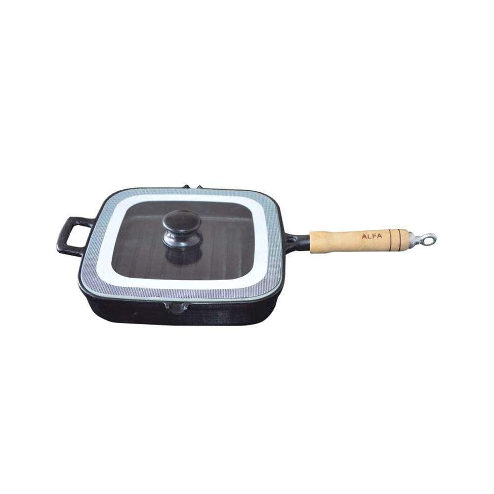 Frigideira em Ferro Cook Grill Gourmet Quadrada TV 23x23cm