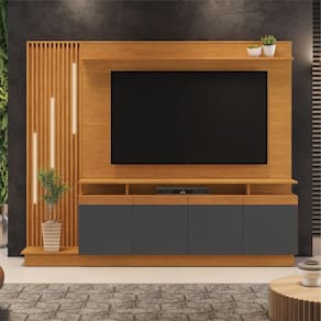 Estante Home para TV até 65 Polegadas 4 Portas Absoluto JCM Móveis Cinamomo/Grafite