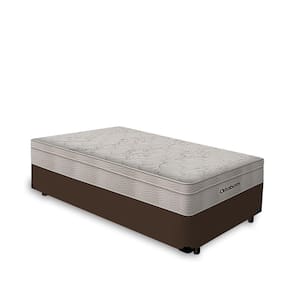 Cama Box Solteiro Marrom + Colchão De Molas Ensacadas - Ortobom - AirTech SpringPocket 88x188x65cm