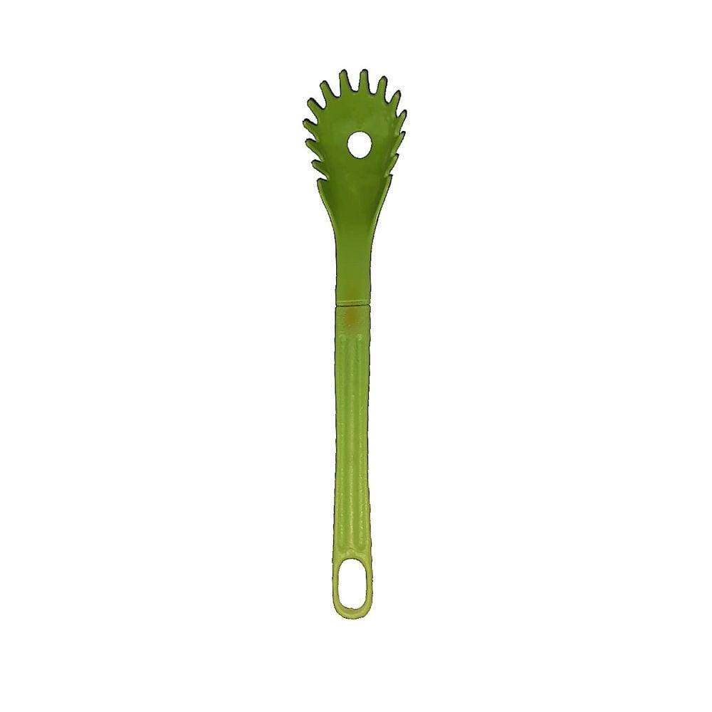 Colher Pegador de Macarrão Nylon Talher Utensílio Verde 28cm