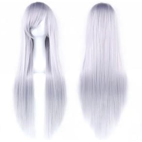 Peruca Feminina Cabelo Liso Longo Loiro Platinado Cosplay