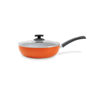 Wok Com Tampa Brinox MasterChef Em Alumínio Com Revestimento Antiaderente 3,55 Litros Laranja