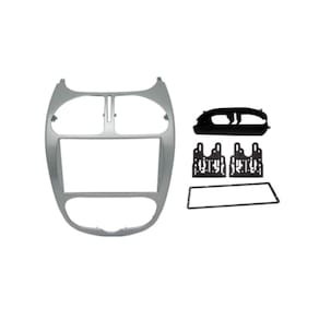 Moldura Fiamon 2 DIN Peugeot 206 2004/2008 Prata