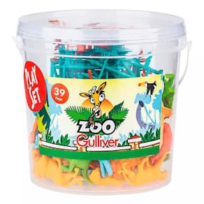 Balde de Figuras - Balde Zoo - PlaySet com Animais - 39 Peças - Gulliver