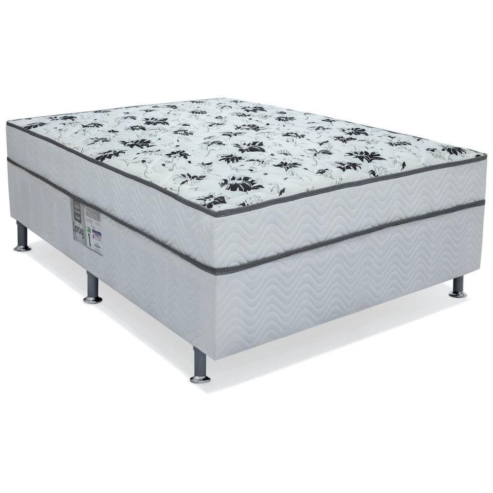 Cama Conjugada Casal Spring Ortobom 138x188x43cm Branco/Preto