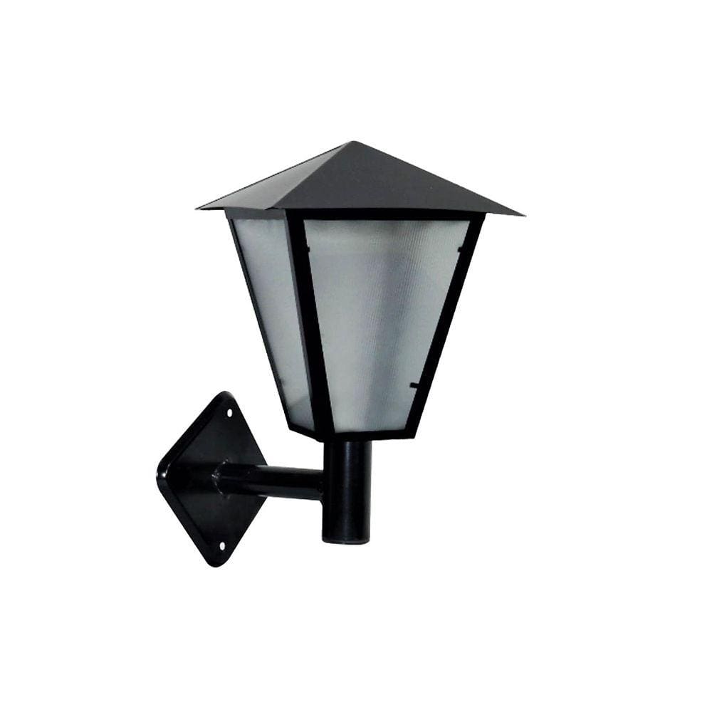 Luminária Romana Braço Reto de Parede Alumínio Preto 31cm