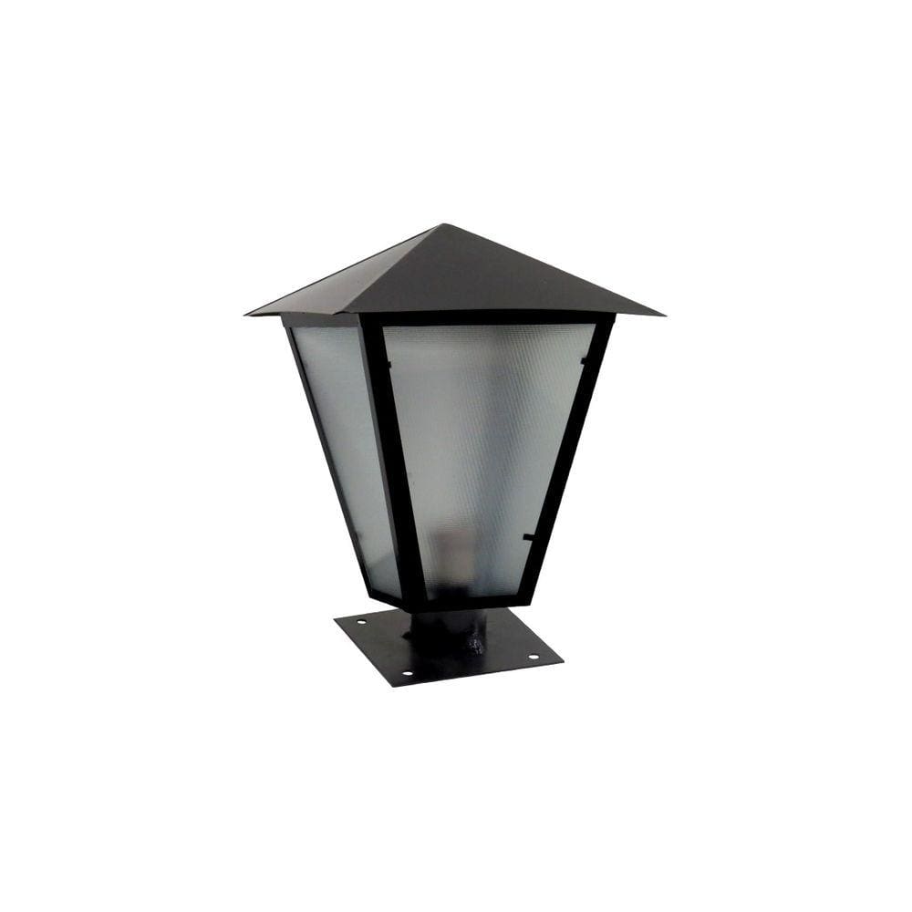 Luminária Romana Parafusar no Muro Alumínio Preto 31cm