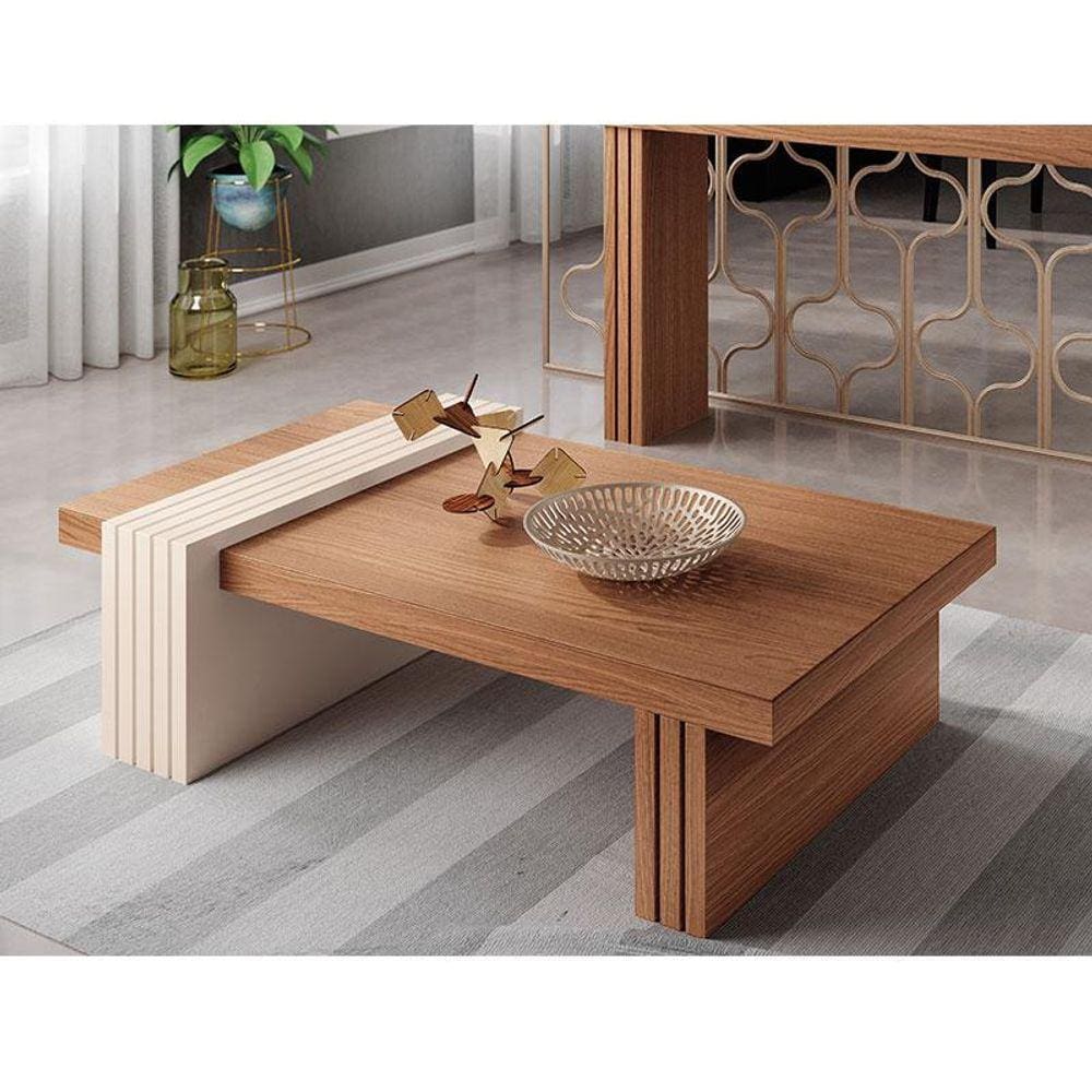 Mesa de Centro Ambiente Luna Nature off White - HB Móveis