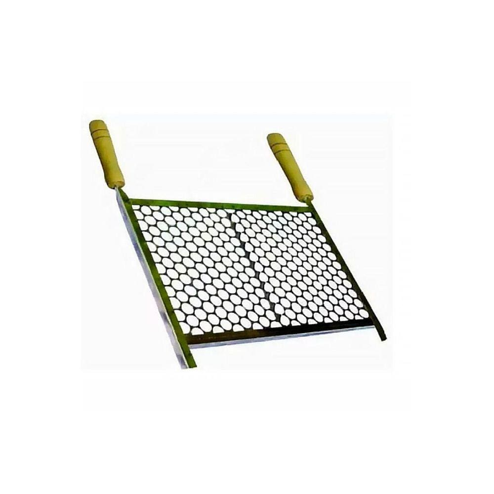 Grelha Retangular Para Churrasqueira Em Aço Inox 40x50cm