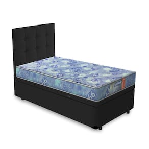 Cama Box Baú + Cabeceira Cassis Preta e Colchão de Espuma D20 Solteiro - Gazin -Supreme 88cm