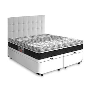 Cama Box Baú + Cabeceira Cassis e Colchão Queen - Castor - Class Tecnopedic One Face - 158x198x67cm