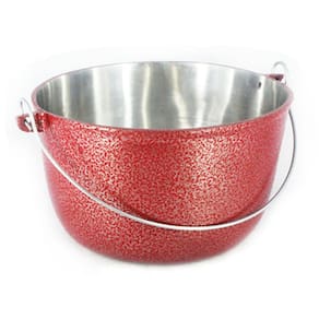 Caldeirão Alumínio Fundido Craqueado Alça Galvanizada Vermelho 16cm