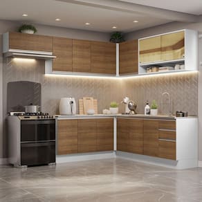 Armário De Cozinha Completa DCanto 469Cm Branc/Rustic Madesa