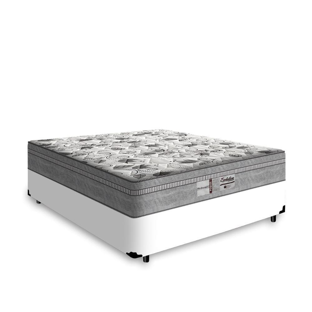 Cama Box Viúva Branca + Colchão De Molas Ensacadas - Probel - Evolution 128x188x67cm