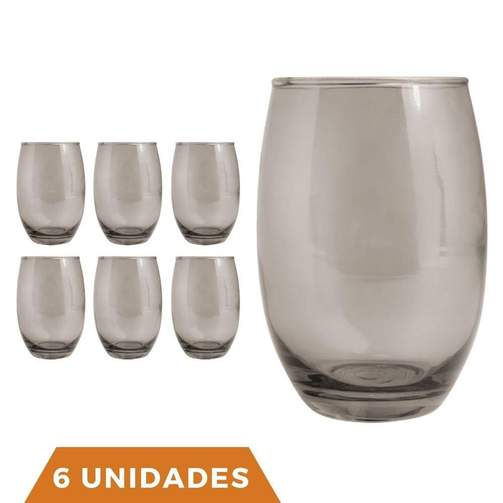 Jogo De Copo Vidro Azul 6 Unidades 355ml A13 Long Drink