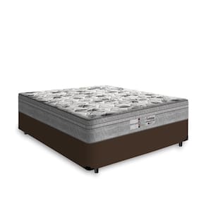 Cama Box Viúva Marrom + Colchão De Molas Ensacadas - Probel - Evolution 128x188x67cm