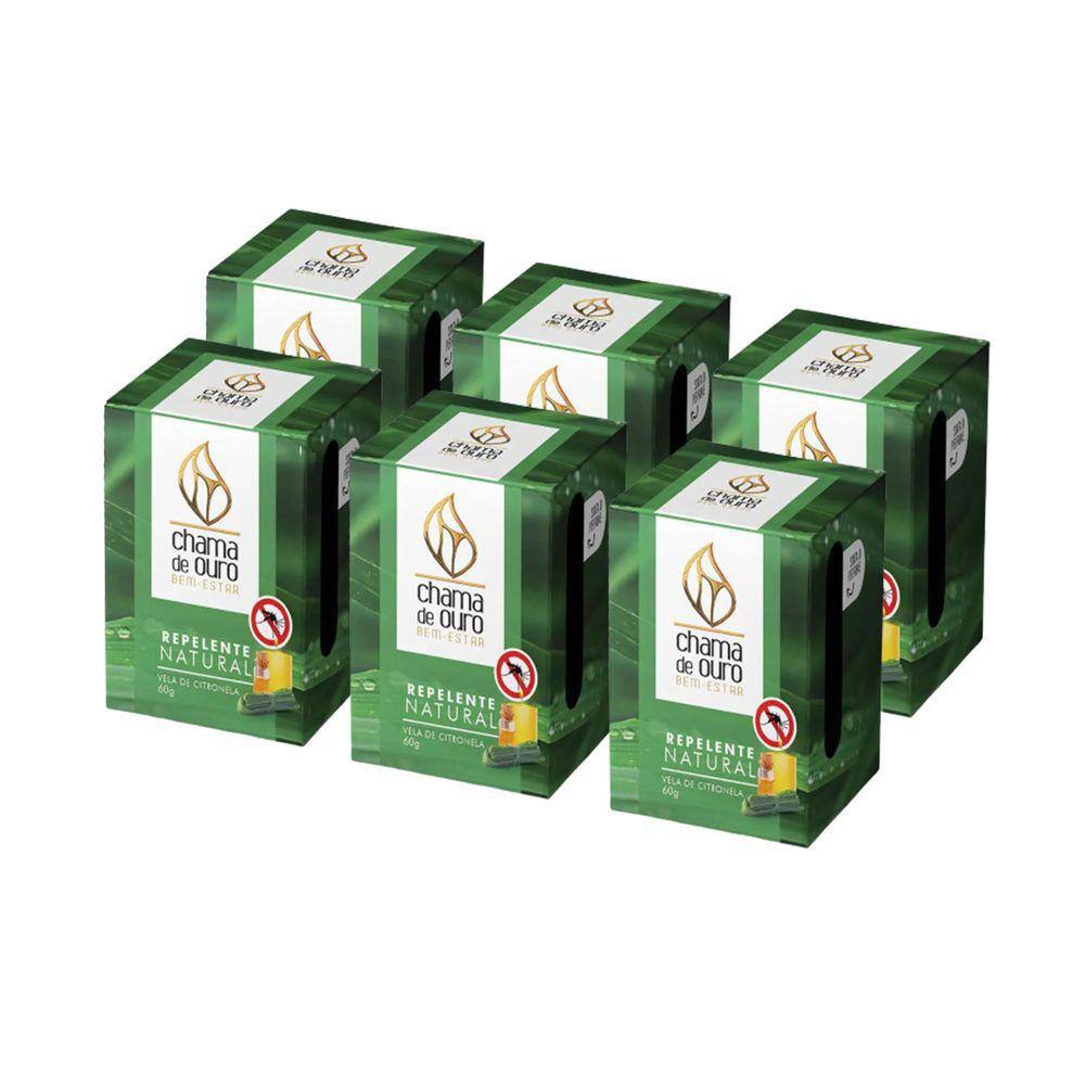 Kit 6 Velas Citronela Aromáticas Perfumada Decorativa 60g