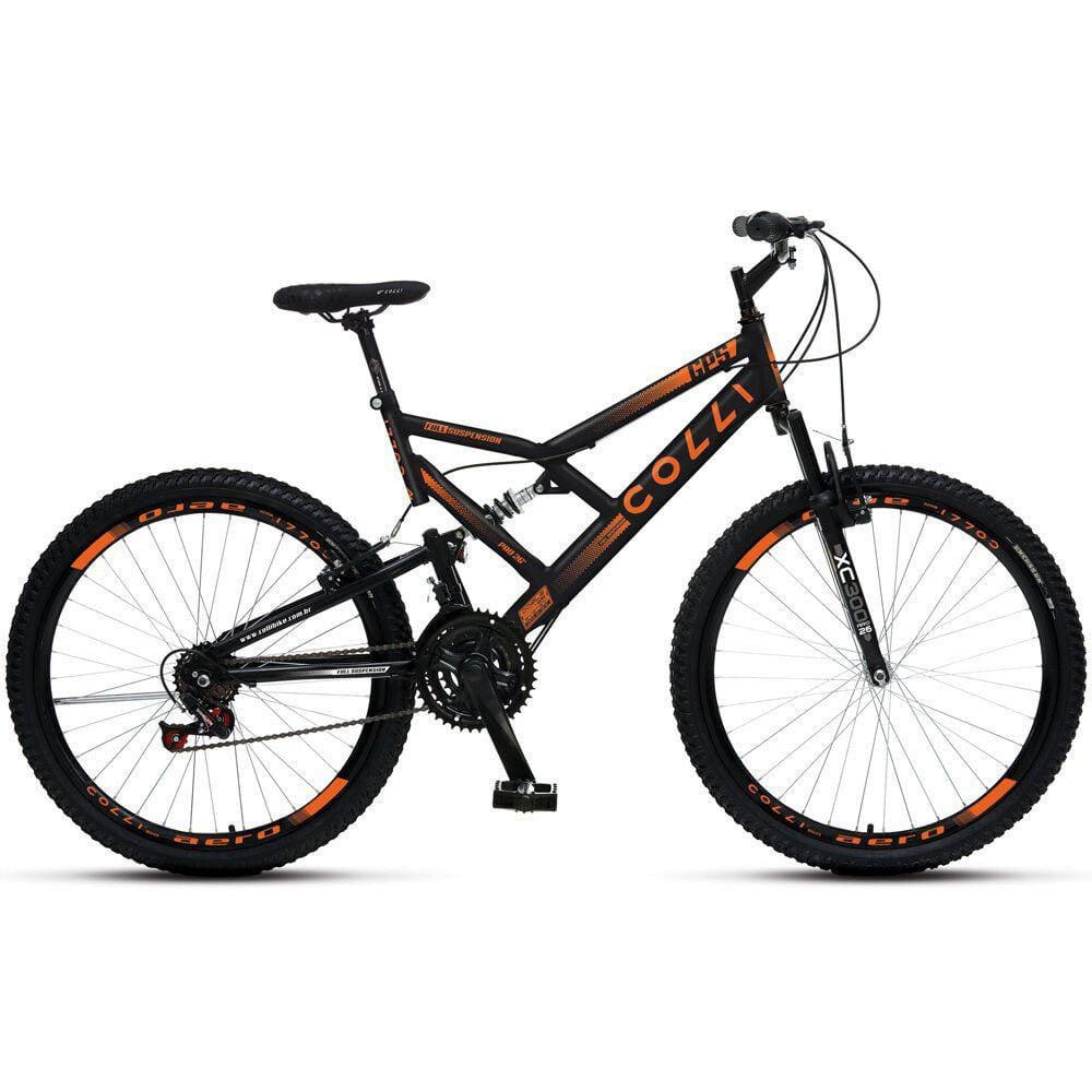 Bicicleta Colli Bike Gps Vb Aro 26 Full Suspensão 21 Marchas - Preto/laranja