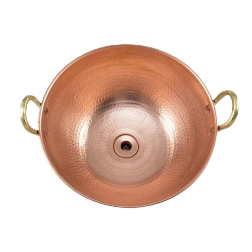 Cuba De Apoio Cobre Puro Com Alças De Bronze E Válvula 8L