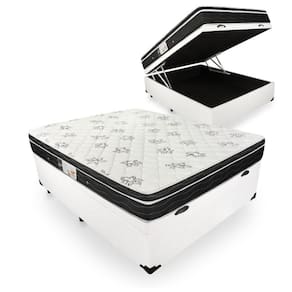 Cama Box Com Baú Casal + Colchão De Molas - Ortobom - Physical Nanolastic - 138x188x65cm